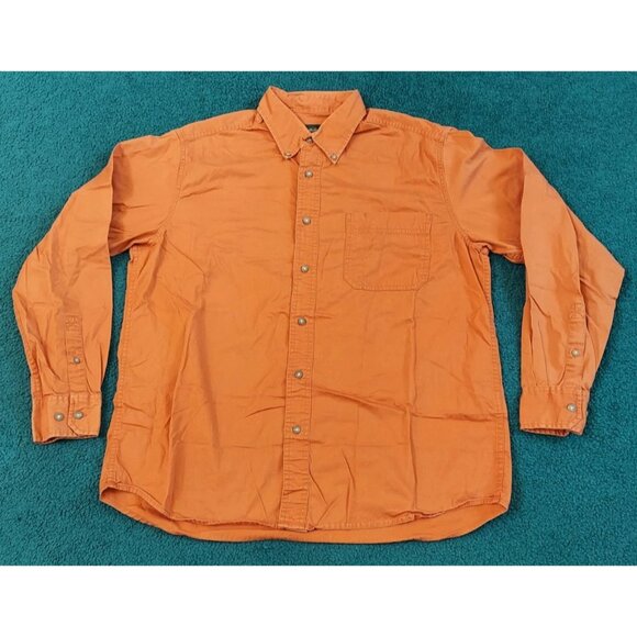 Eddie Bauer Outdoor Outfitter Mens Long Sleeve Button Down Shirt Orange Size L - Picture 1 of 5